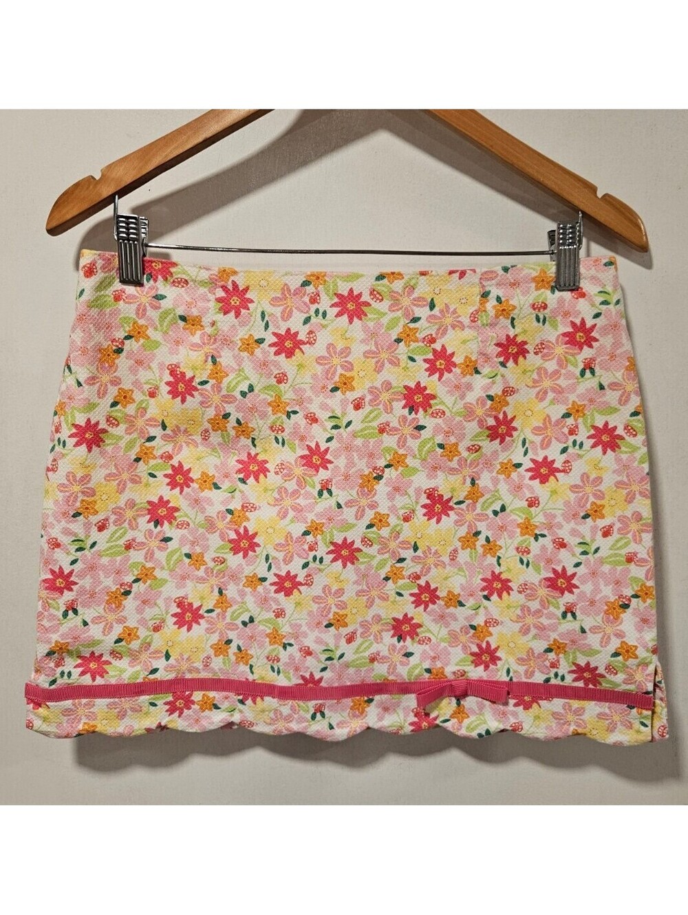 Lilly Pulitzer Size 4 Skort Vintage Pink Yellow White Tag Bow